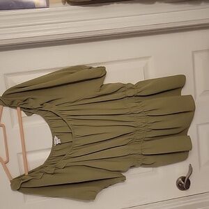 green peasant blouse